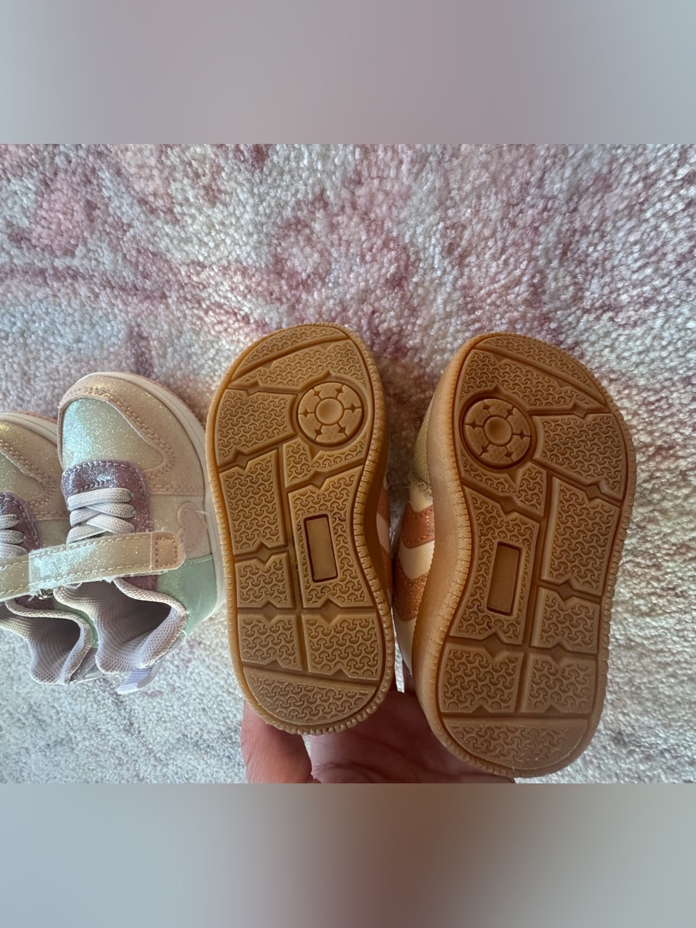 First Steps Toddler Pink Glitter Velcro Sneakers (Size 4) - Picture 4 of 5